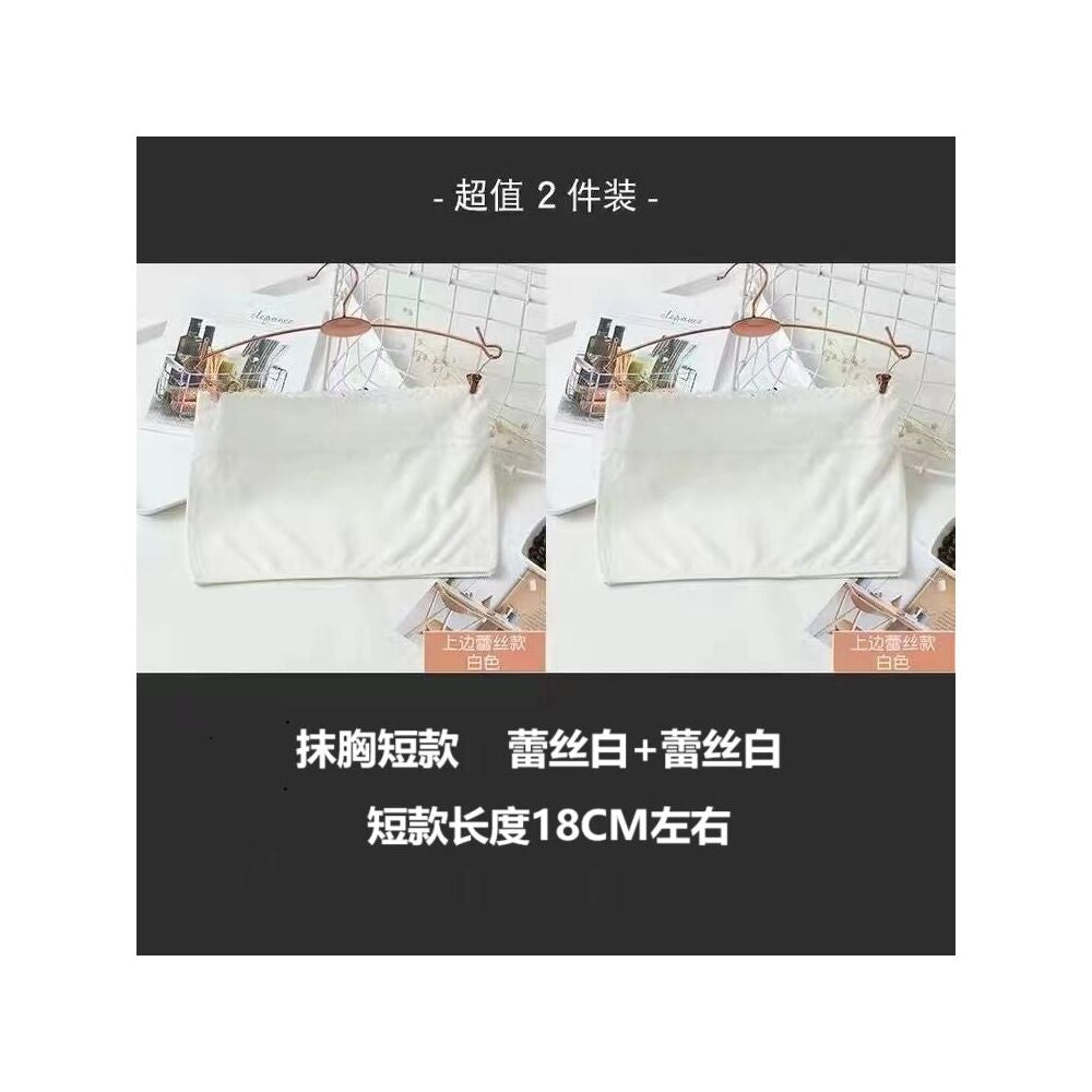 Lace strapless lingerie for women strapless off the shoulder fashionable base anti glare white short style one piece large size inside
