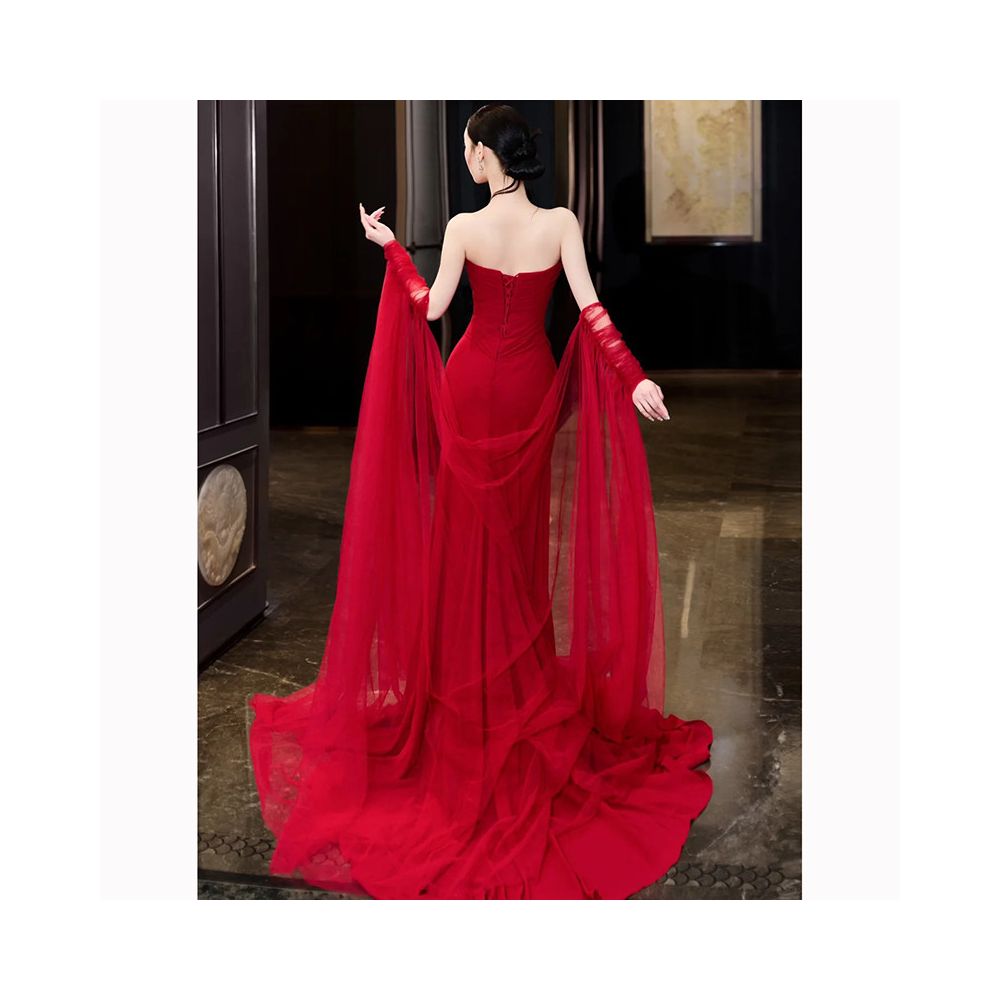 Bridal gloves long sleeves trailing yarn knots wedding dresses morning gowns toasting gowns photography travel photography accessories image 2