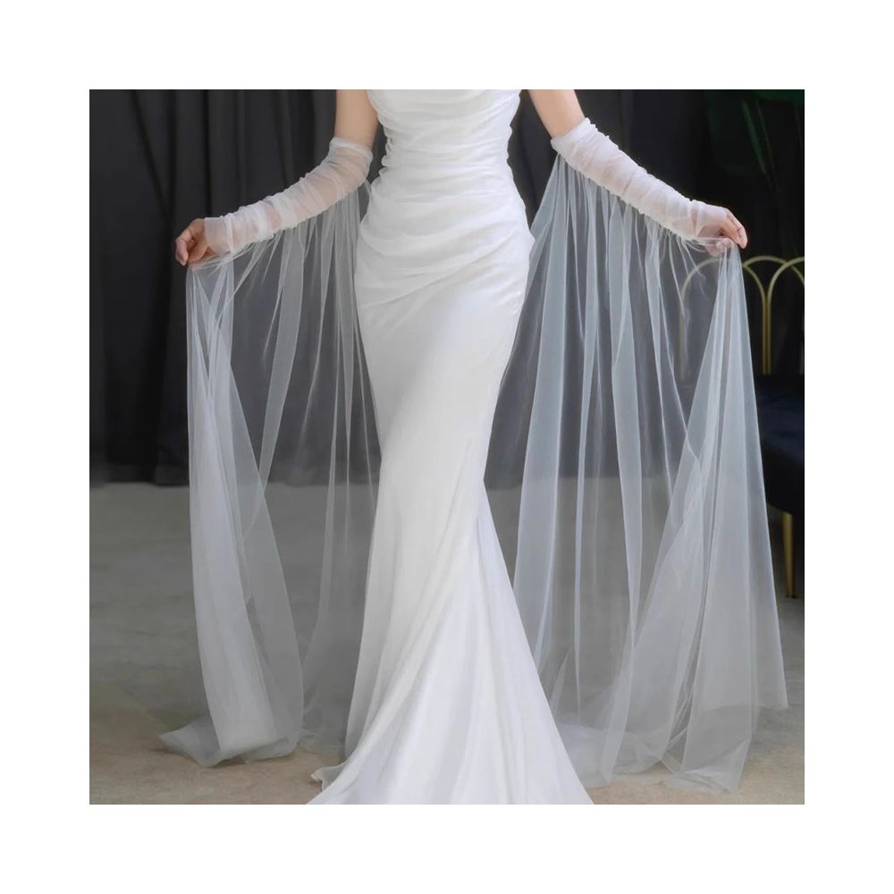 Bridal gloves long sleeves trailing yarn knots wedding dresses morning gowns toasting gowns photography travel photography accessories