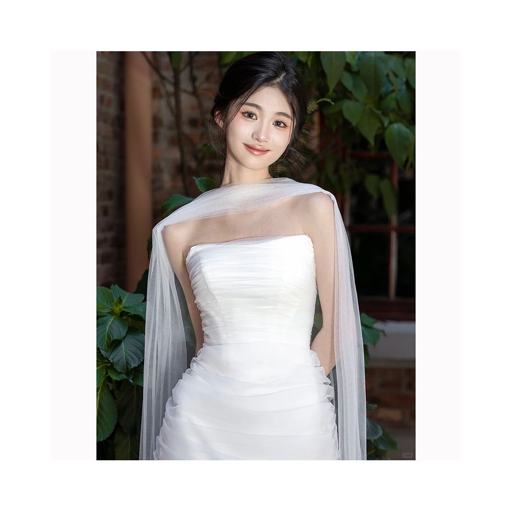 Long burgundy bridal scarf silk scarf ribbon neck veil shawl wedding dress morning robe travel photography accessories