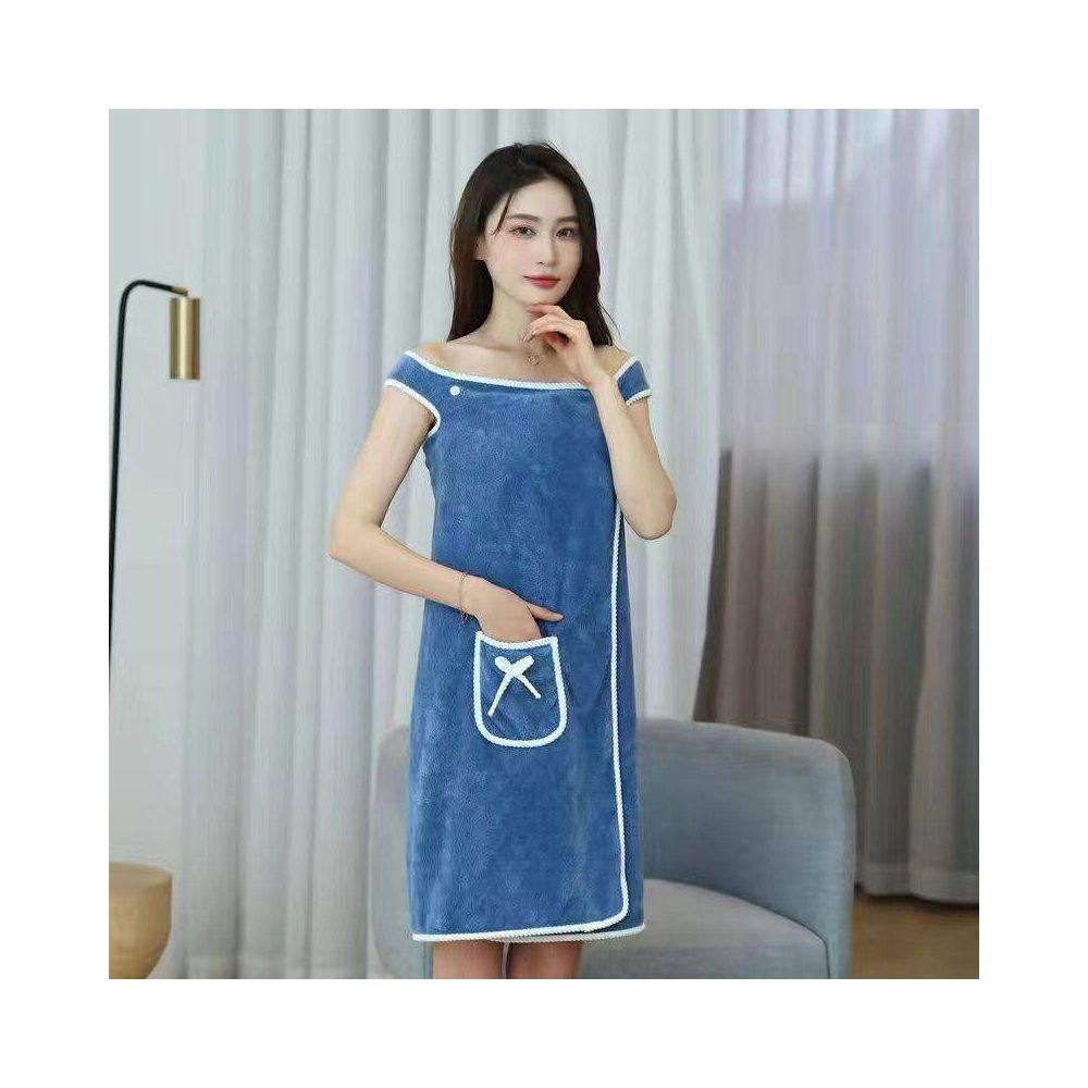 Women s bath towel not 100 cotton but absorbent and quick drying can be worn or wrapped bathrobe style long new style image 1