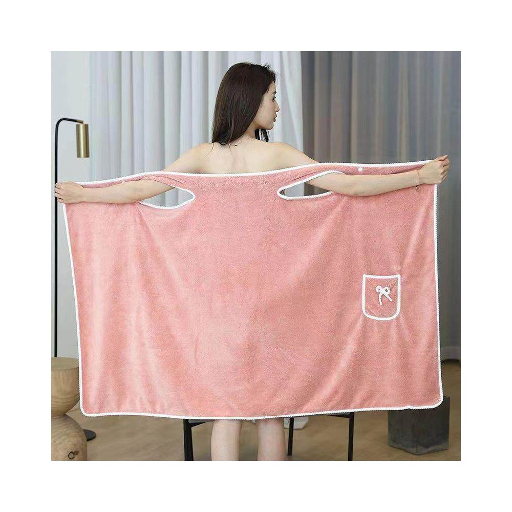 Women s bath towel not 100 cotton but absorbent and quick drying can be worn or wrapped bathrobe style long new style