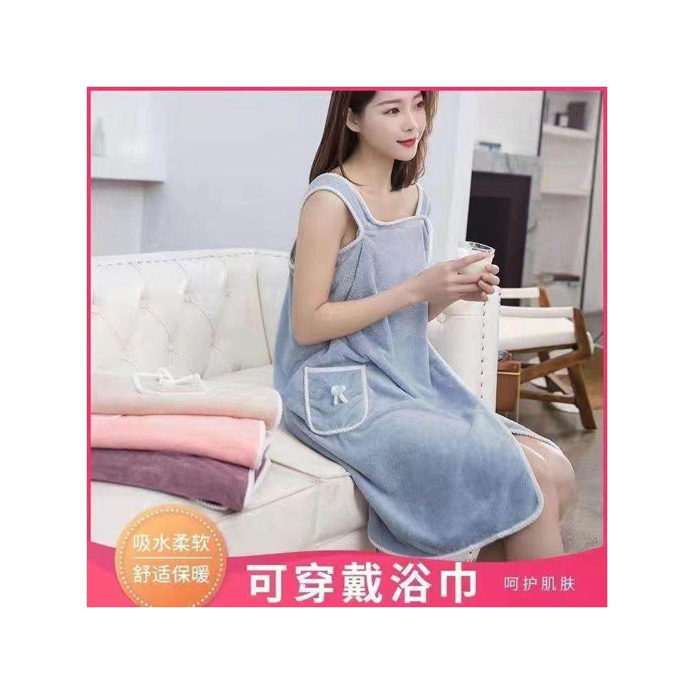 Women s bath towel not 100 cotton but absorbent and quick drying can be worn or wrapped bathrobe style long new style