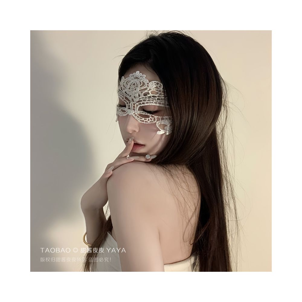 Black lace sexy cat ear headband restrained eye mask face covering mesh couple headpiece hair accessory women s accessory