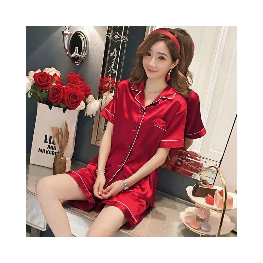 Pajamas women s ice silk spring and autumn long sleeves loose and thin styles large sizes women s sexy can be worn as outerwear home suit summer