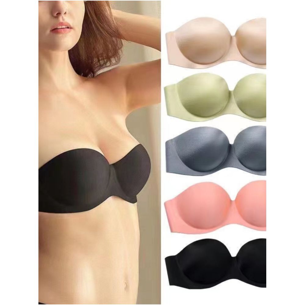 Strapless bra women s autumn new item no steel ring gathered around the chest no trace no shoulder strap sexy and beautiful back bra image 0