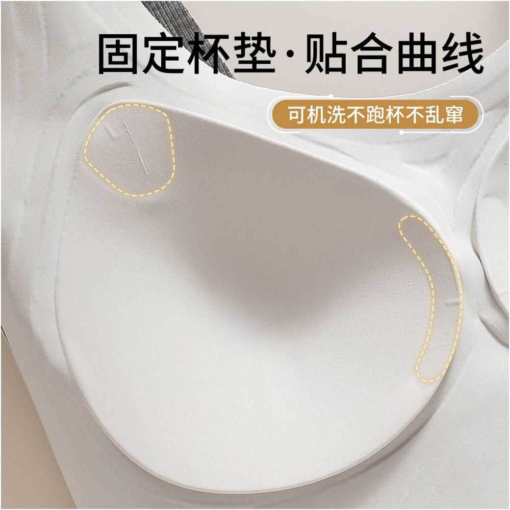 Large size underwear gathered gathered paired anti sagging top support large chest small and beautiful back vest integrated women s bra image 4