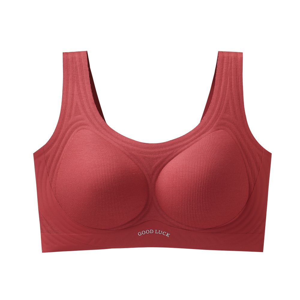 Large size underwear gathered gathered paired anti sagging top support large chest small and beautiful back vest integrated women s bra