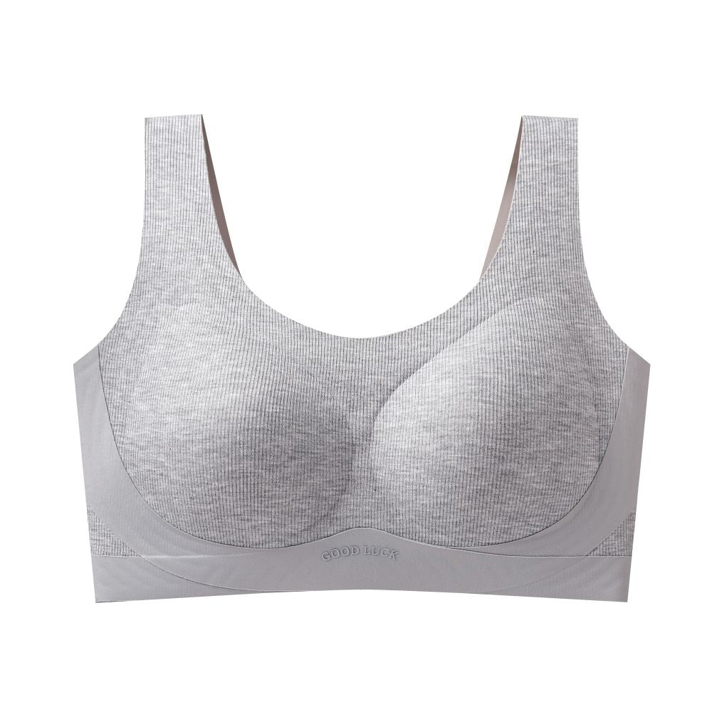 Large size underwear gathered gathered paired anti sagging top support large chest small and beautiful back vest integrated women s bra