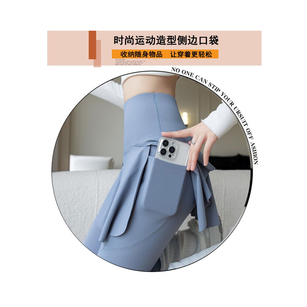 Cat Man Shark Pants Fake Two Piece Sports Pants Women s High Waist Anti Hiking Running Fitness Badminton Pants Yoga Pants Skirt image 4