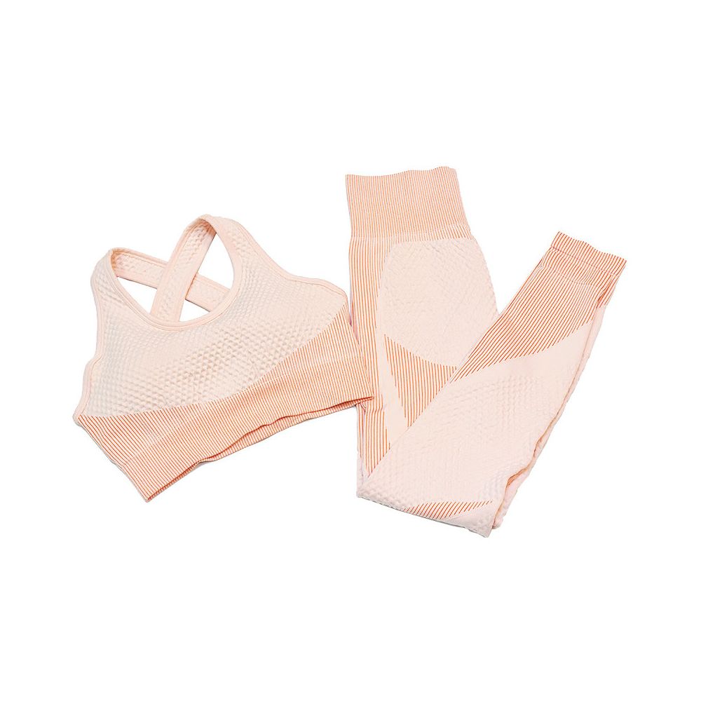 New color blocking seamless tight fitting quick drying fitness suit women s vest high waisted pants running sports elastic yoga suit image 4