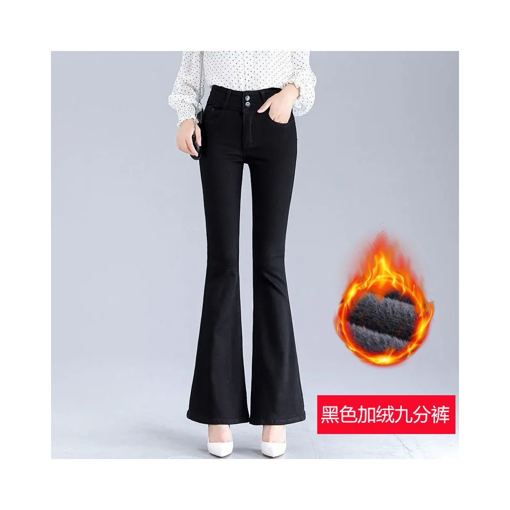 Micro flared jeans for women with short stature high waist slimming effect cropped pants Spring and Autumn 2025 new versatile elastic flared pants