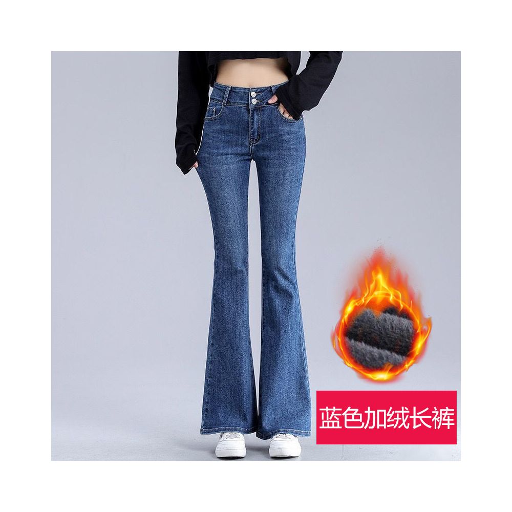 Micro flared jeans for women with short stature high waist slimming effect cropped pants Spring and Autumn 2025 new versatile elastic flared pants