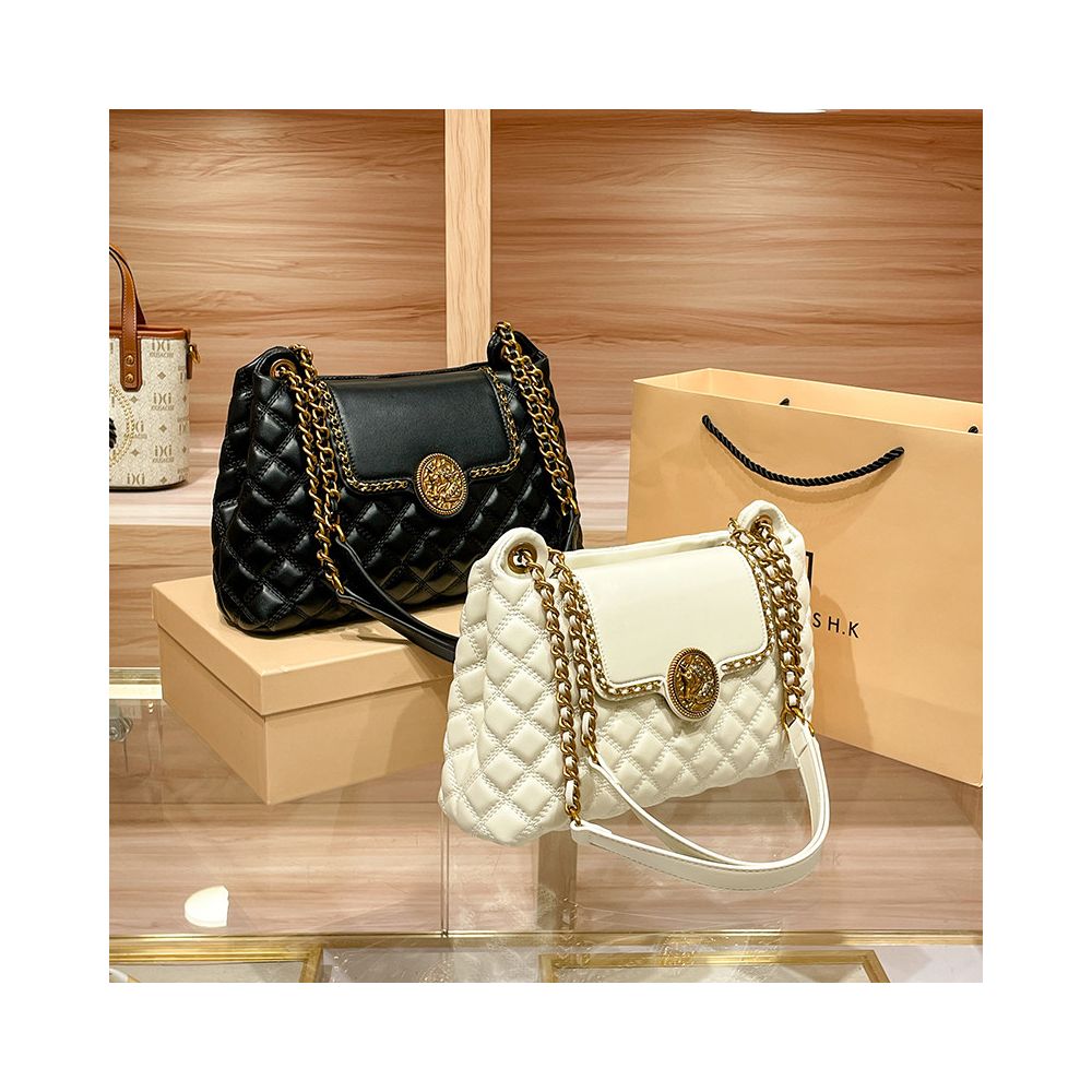 Valentine s Day gift Genuine leather chain bag for women high end style large capacity tote bag underarm shoulder bag 2025 new style image 2