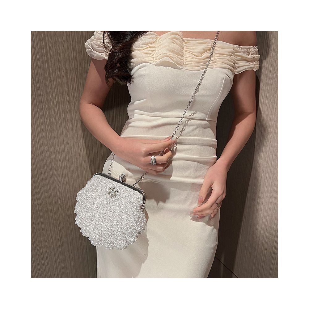 2025 New Elegant Pearl Clutch Bag for Women Evening Gowns Banquet Bags Cheongsam Bags Rhinestone Handbags Crossbody Bags image 3