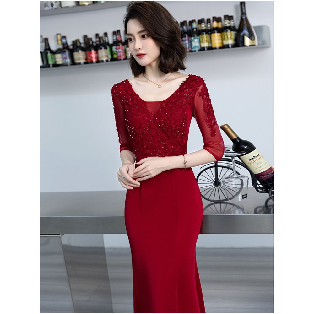 2026 New Style Mermaid Evening Gown for Mothers in Law High End Luxury Wedding Dress for Mothers in Law Youthful and Sophisticated image 5