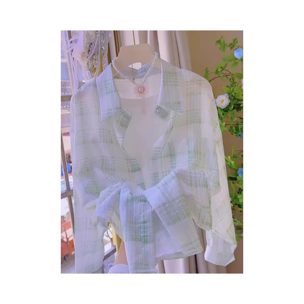 Women s 2025 New Style Hot Selling Pink Plaid Shirt Fashionable Lightweight and Breathable Long Sleeve Sun Protection Jacket