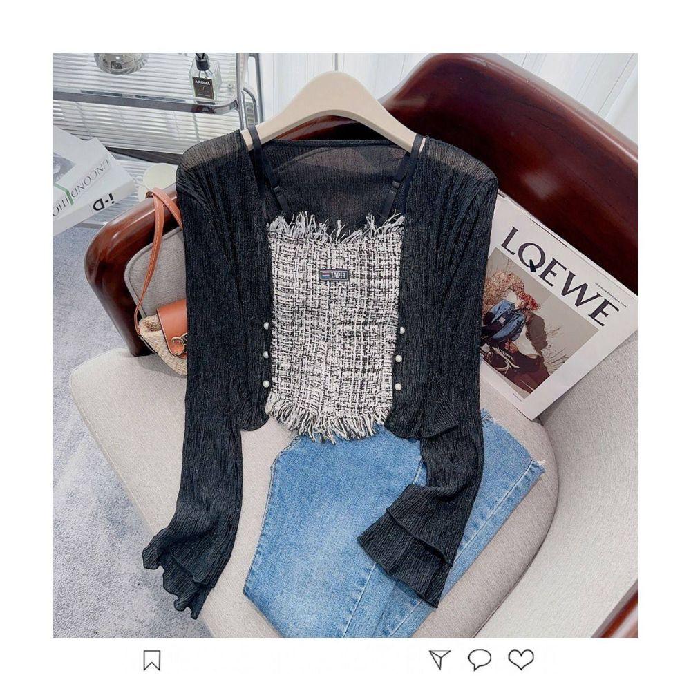 Chiffon Ice Silk Sunscreen Cardigan for Women New Summer Style Breathable Thin Versatile Stylish and Youthful