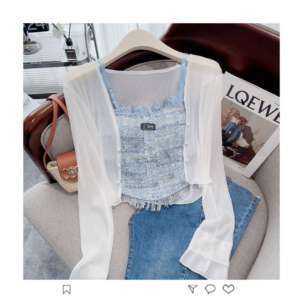 Chiffon Ice Silk Sunscreen Cardigan for Women New Summer Style Breathable Thin Versatile Stylish and Youthful