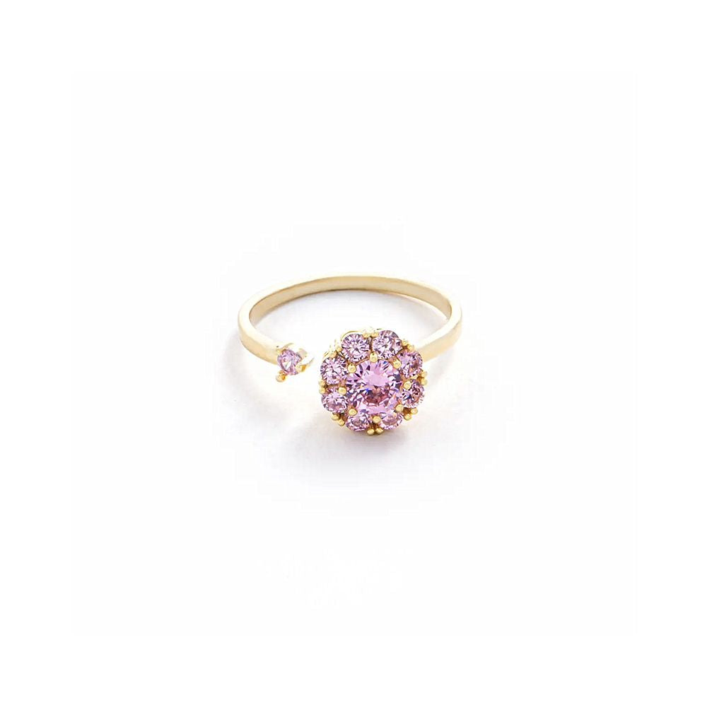 High end trending on TikTok this elegant luxurious and fashionable rotating pink ring is super sparkly with full diamonds and an open design perfect for women image 5