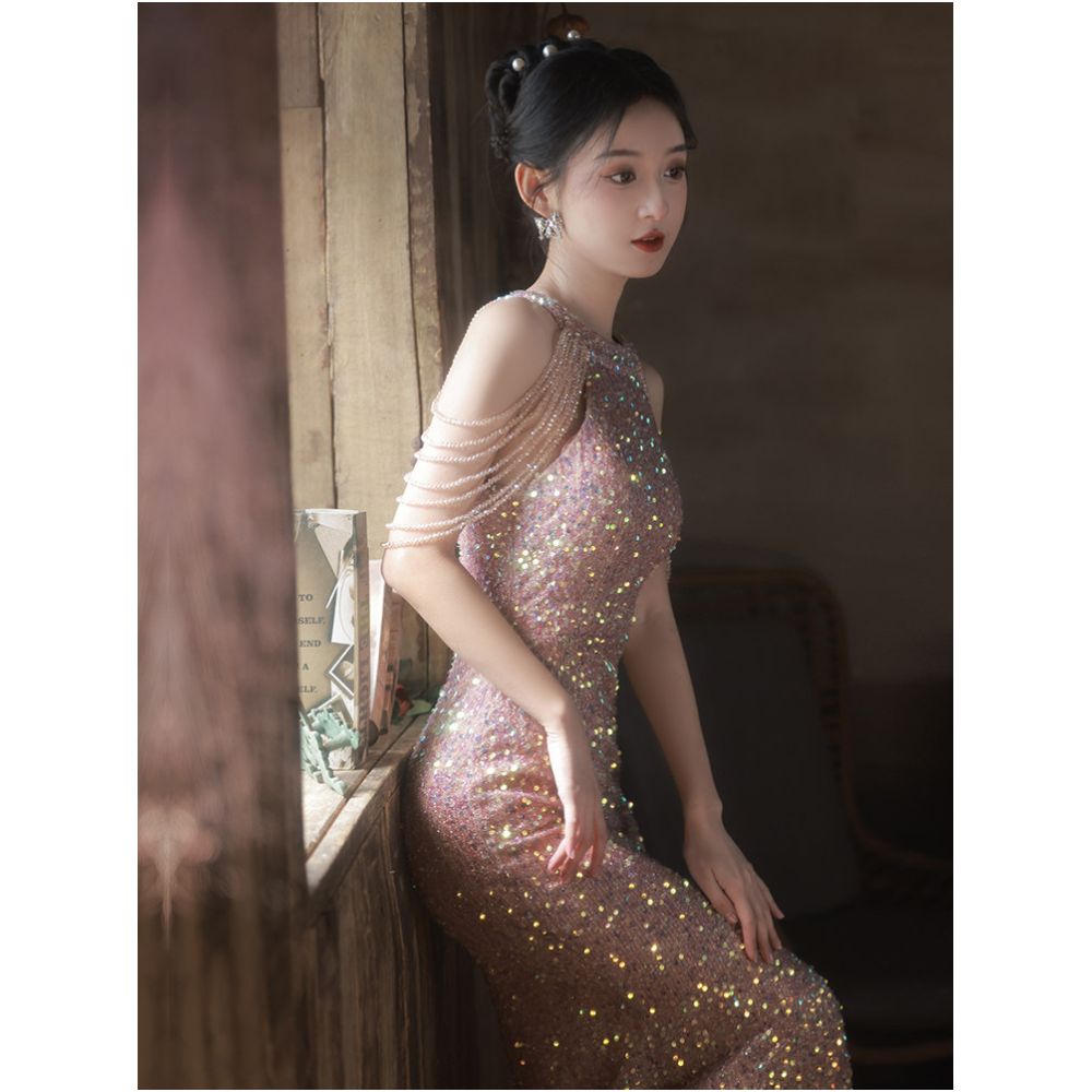 Elegant and stunning evening gown for women 2026 new style understated luxury niche high end sparkly perfect for annual meetings hosting and engagements image 2