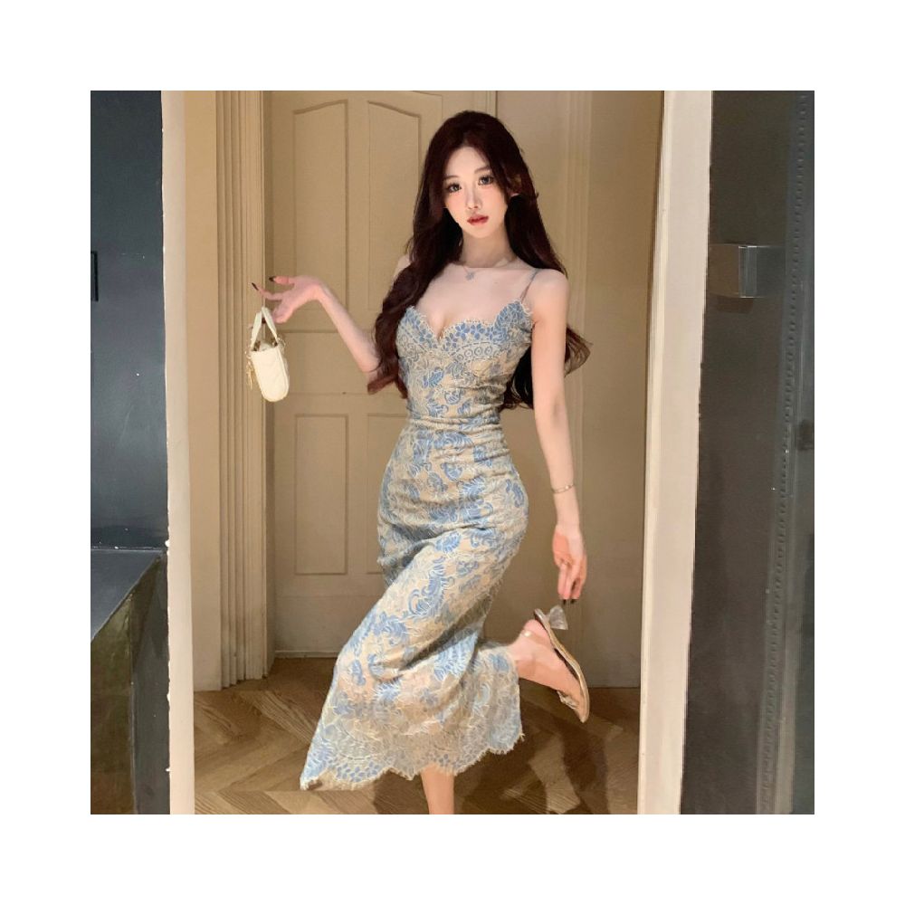 Lace crochet sexy slip dress elegant and stylish high waisted and figure flattering a popular midi dress