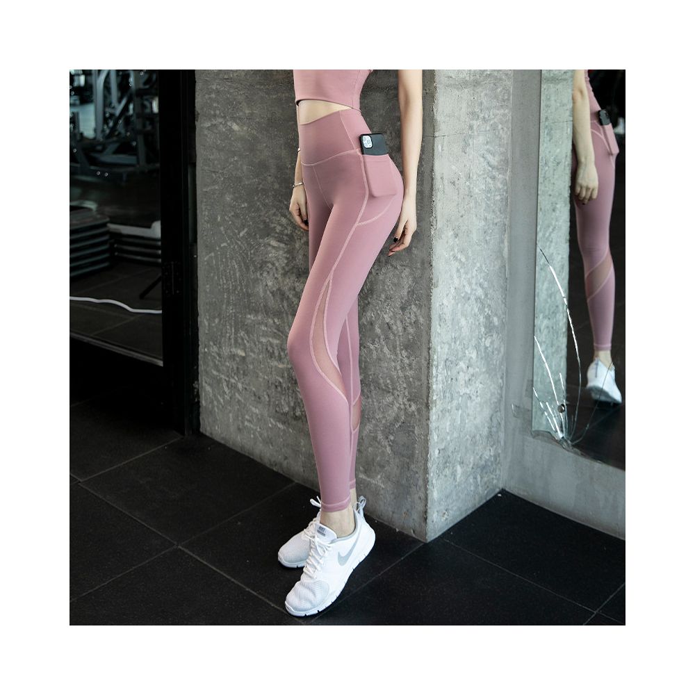 Yoga pants for women high waist quick drying lifted buttocks slim fit peach buttocks running pocket fitness pants sports pants for women image 1