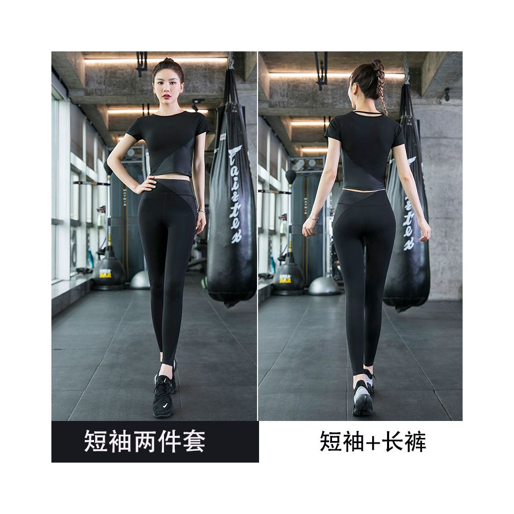 Yoga suit set for women 2025 new style internet celebrity fashionable high end short sleeved fitness suit professional morning running sportswear