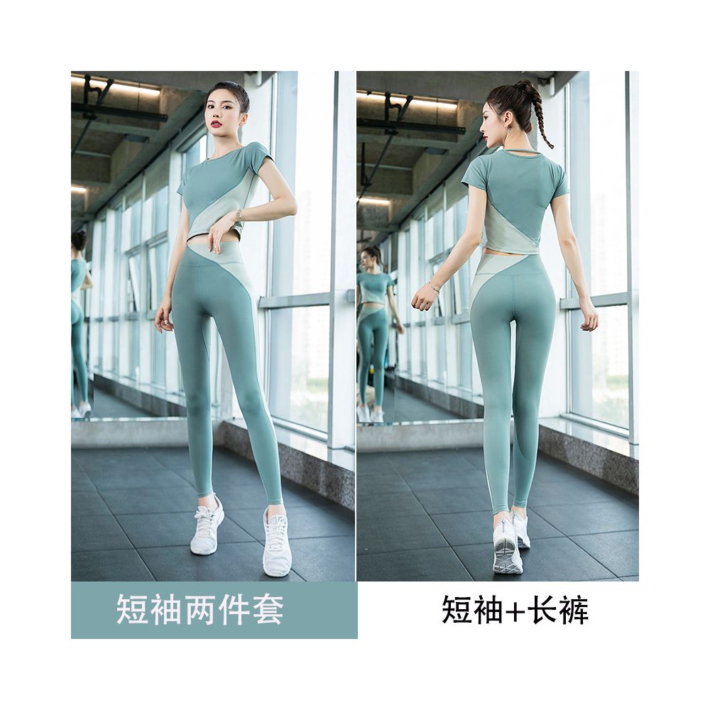 Yoga suit set for women 2025 new style internet celebrity fashionable high end short sleeved fitness suit professional morning running sportswear