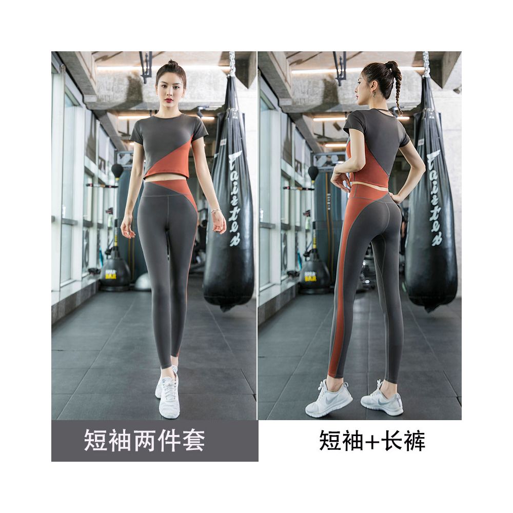 Yoga suit set for women 2025 new style internet celebrity fashionable high end short sleeved fitness suit professional morning running sportswear