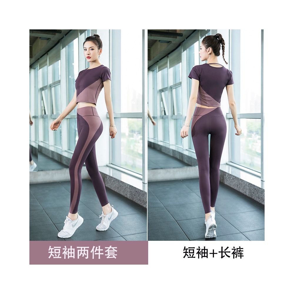 Yoga suit set for women 2025 new style internet celebrity fashionable high end short sleeved fitness suit professional morning running sportswear