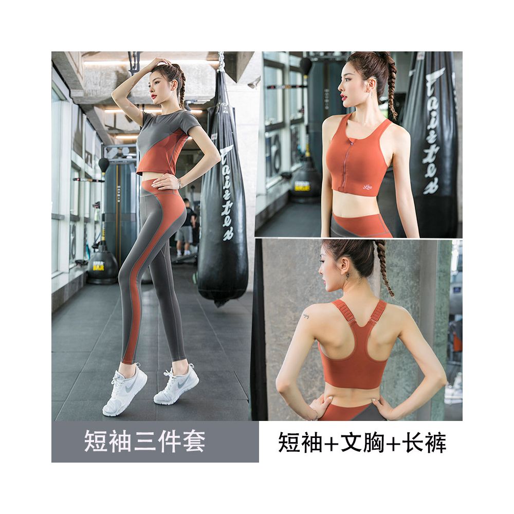 Yoga suit set for women 2025 new style internet celebrity fashionable high end short sleeved fitness suit professional morning running sportswear