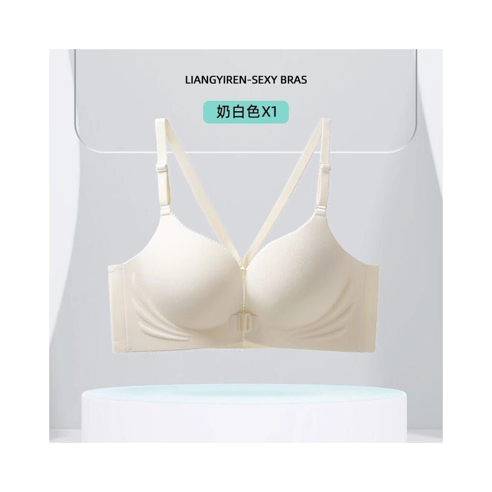 Sexy front button lingerie for women with small breasts gathered together to show off no steel ring anti sagging Y shaped beauty backlit surface and seamless text bra