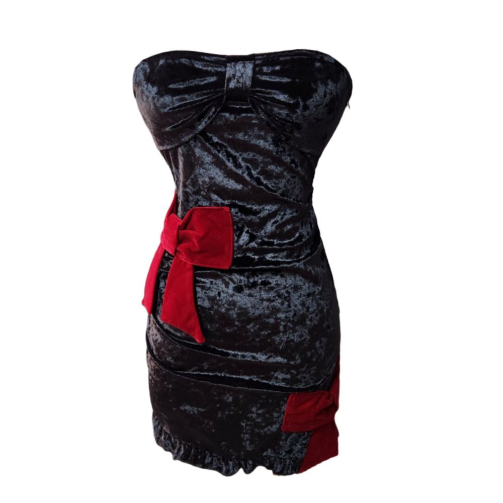 New Year s Battle Robe Velvet Strapless Dress Women s Autumn and Winter Elegant Sexy Bodycon Dress Absolutely Stunning Little Mom Dress Bow Skirt image 4