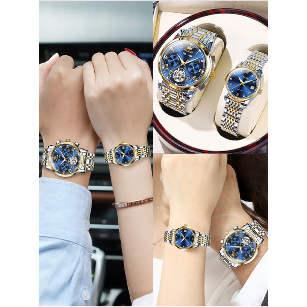 Swiss official brand couple watch pair mechanical watch 1314 male girlfriend watch Valentine s Day luxury gift image 3