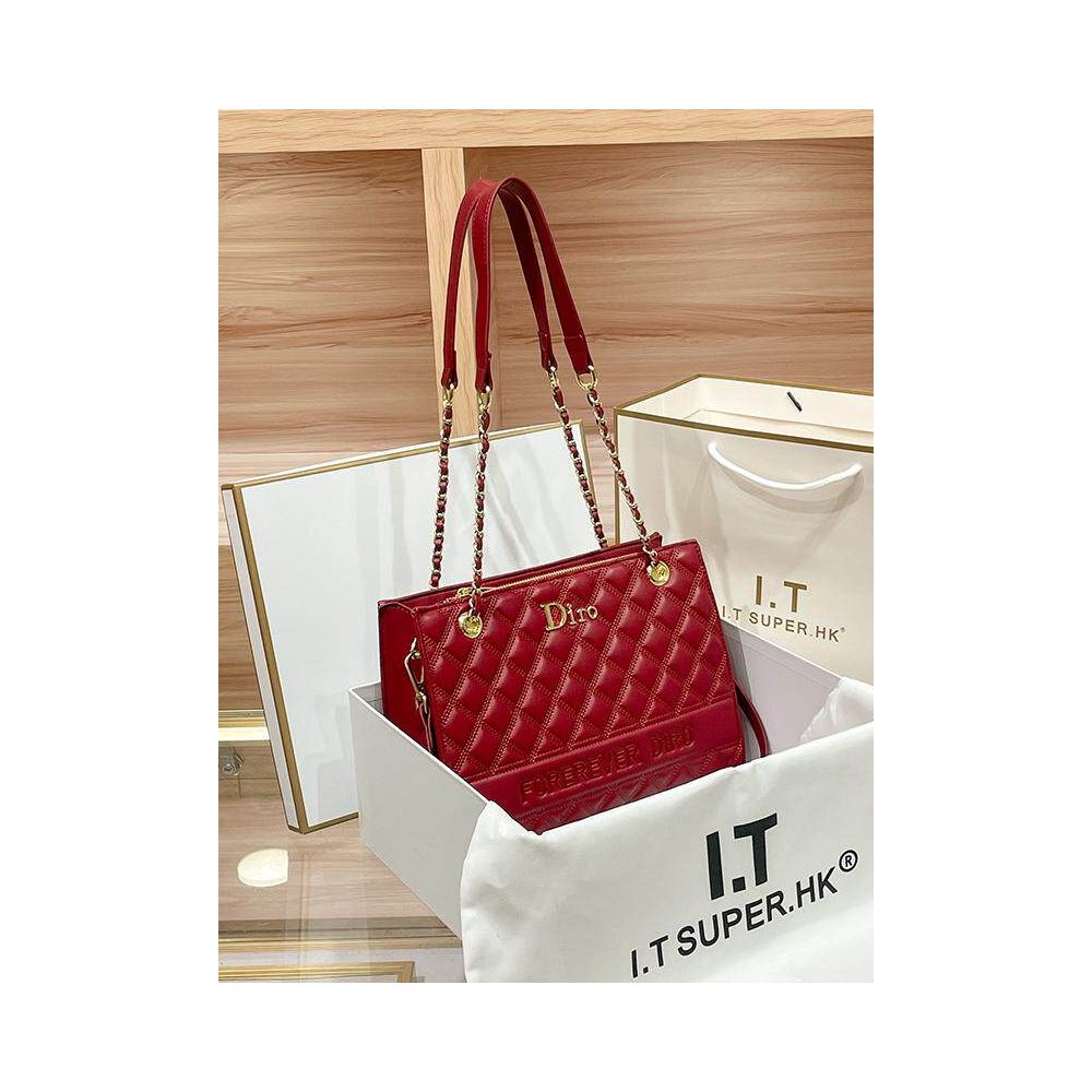 Hong Kong counter leather large capacity commuting tote bag for women 2025 new high end chain bag single shoulder crossbody bag image 2