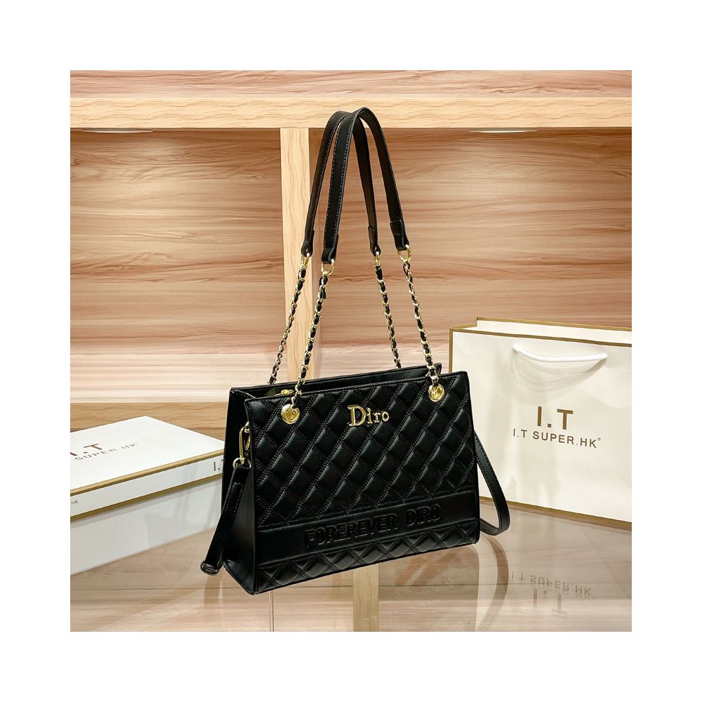 Hong Kong counter leather large capacity commuting tote bag for women 2025 new high end chain bag single shoulder crossbody bag