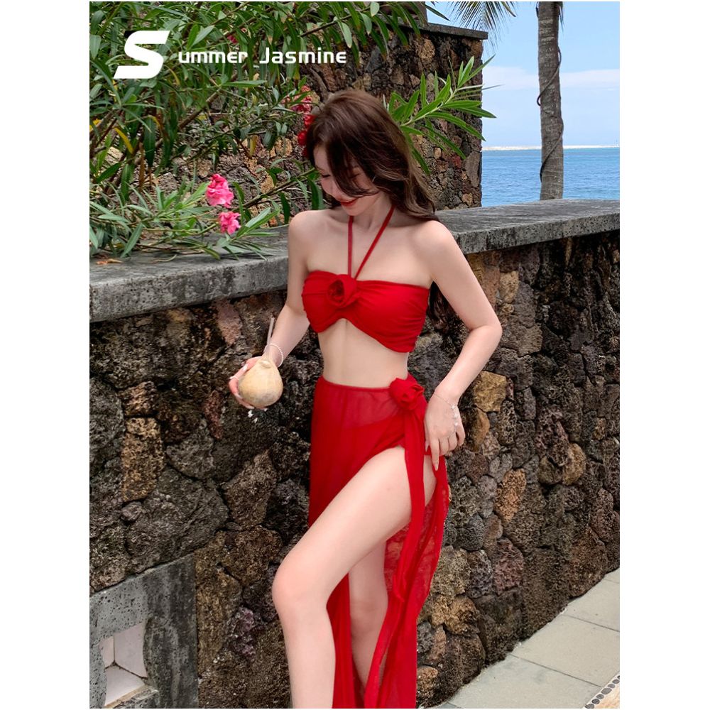 Xia Mo Wei Lan swimsuit women s 2025 new sexy slim split bikini skirt style small chest high end hot spring image 1