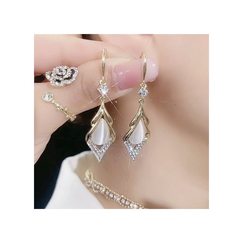 925 silver needle triangle long tassel earrings exaggerated internet celebrity night shop style European and American fashion exaggerated earrings earrings earrings earrings