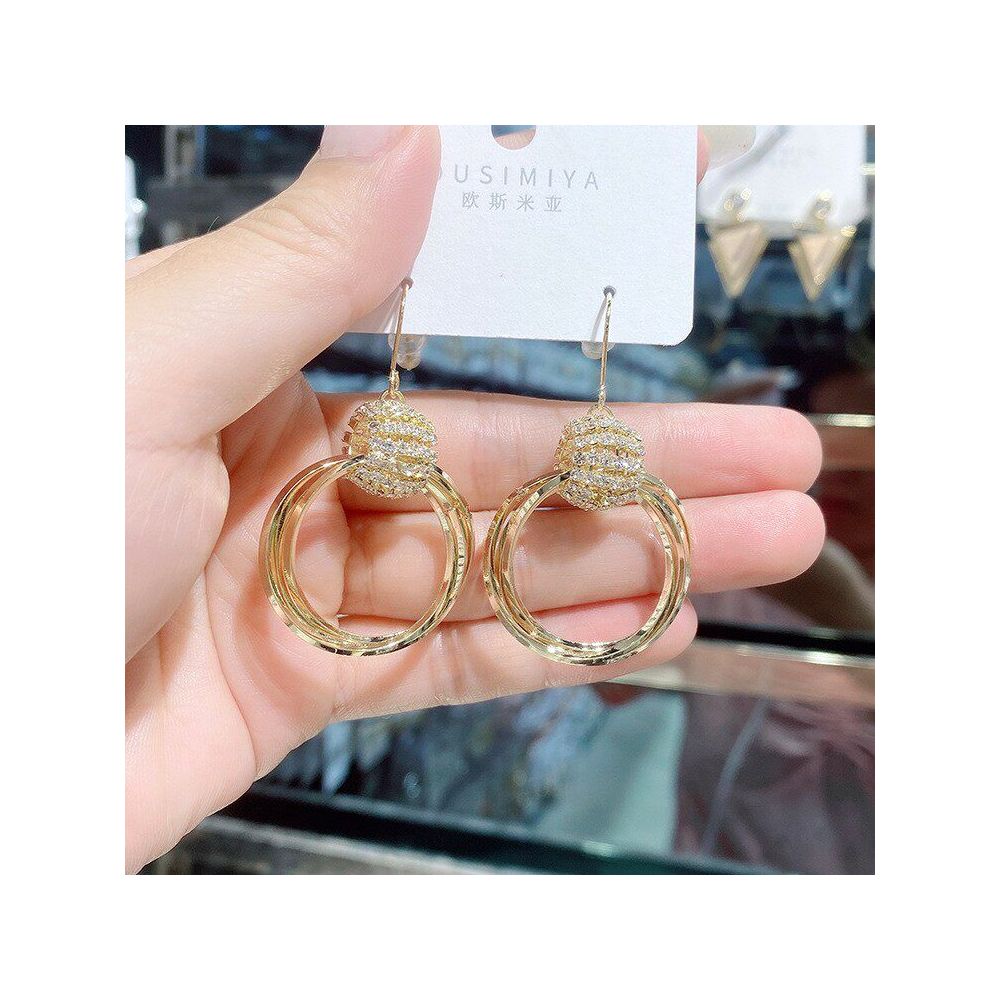 925 silver needle triangle long tassel earrings exaggerated internet celebrity night shop style European and American fashion exaggerated earrings earrings earrings earrings