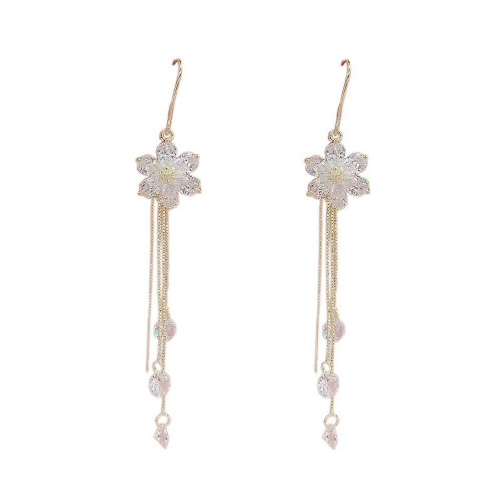 Korean style fashion temperament exaggerated personality floral tassel earrings women s 2026 new light luxury high end earrings image 5