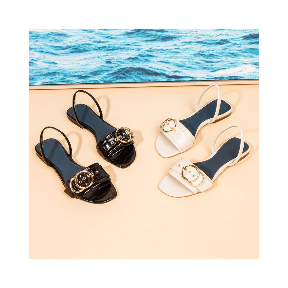Cut size clearance 2026 spring summer versatile casual flat shoes fairy style Roman sandals Bohemian style image 2