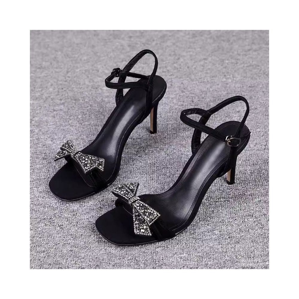 One word strap internet famous sandals for women 2025 new summer versatile fashion fairy style French fish mouth high heels image 0