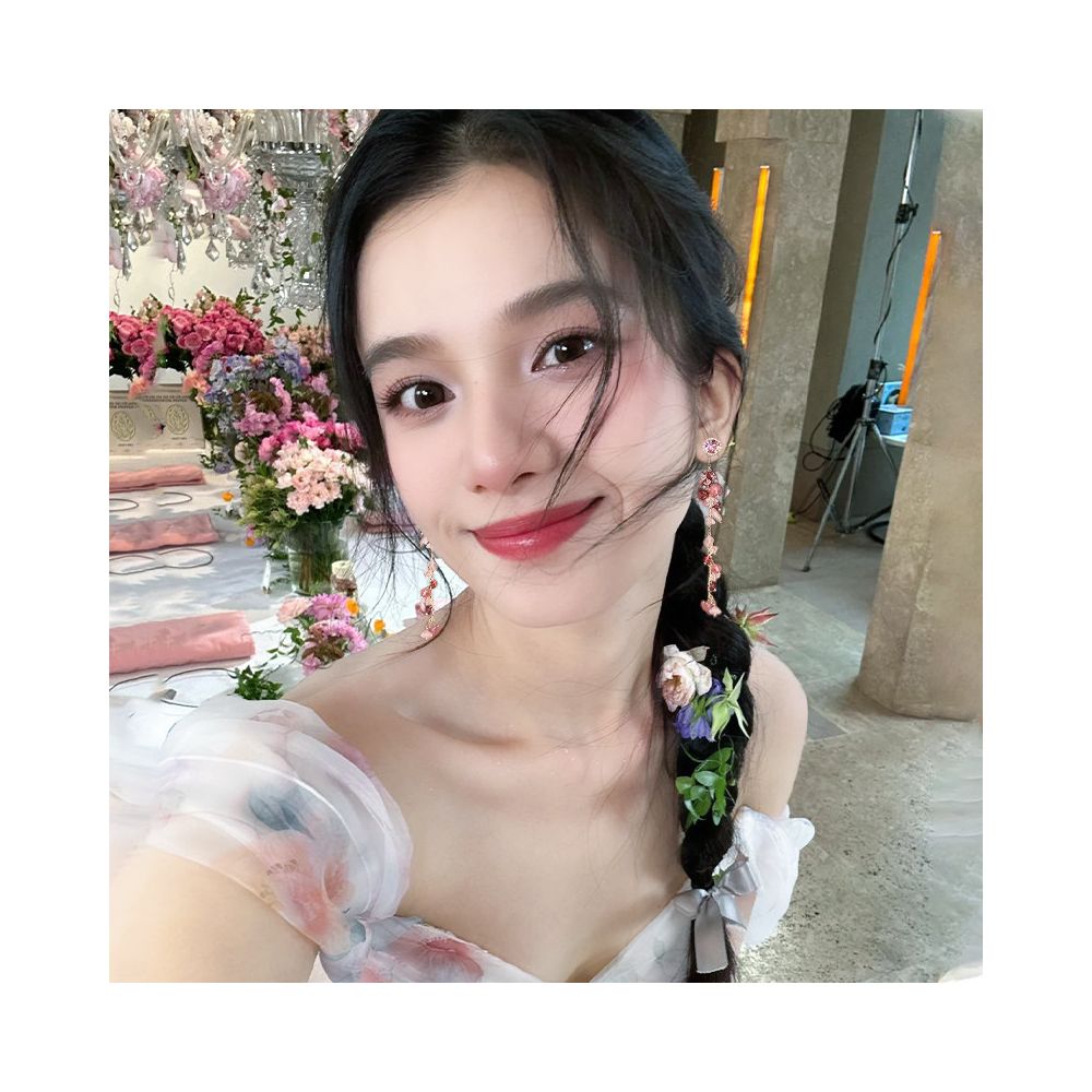 Pink gravel ear clip without ear hole women s new tassel earrings long version earrings seaside vacation style earrings earrings image 2