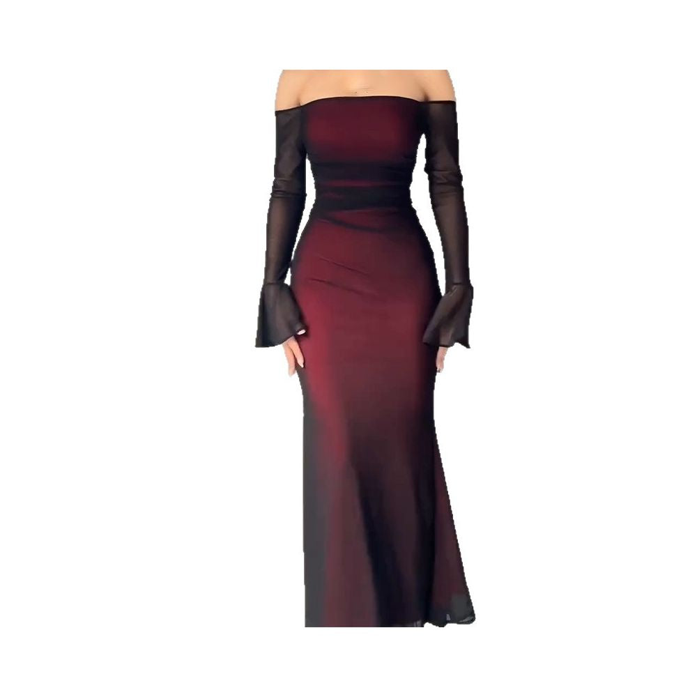 2025 Autumn European American Amazon Cross Border Foreign Trade New Fashion Solid Color Long Sleeve Strapless Bodycon Slim Fit Dress image 4