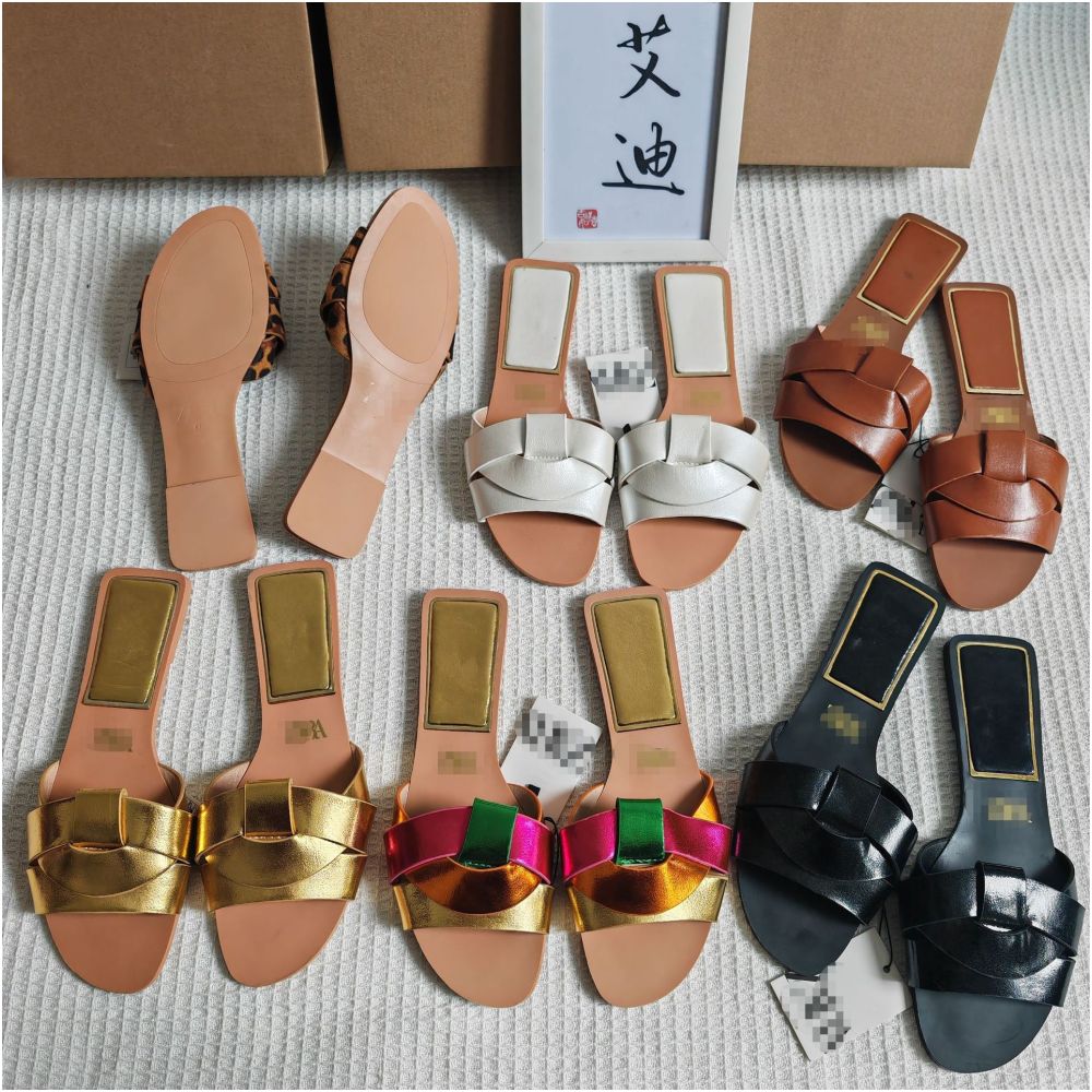 International Station Foreign Trade European and American New Style ZAR Original Single piece Women s Flat Slippers for Casual Wear image 1