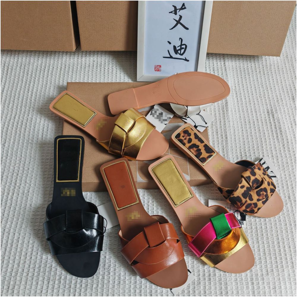 International Station Foreign Trade European and American New Style ZAR Original Single piece Women s Flat Slippers for Casual Wear image 3