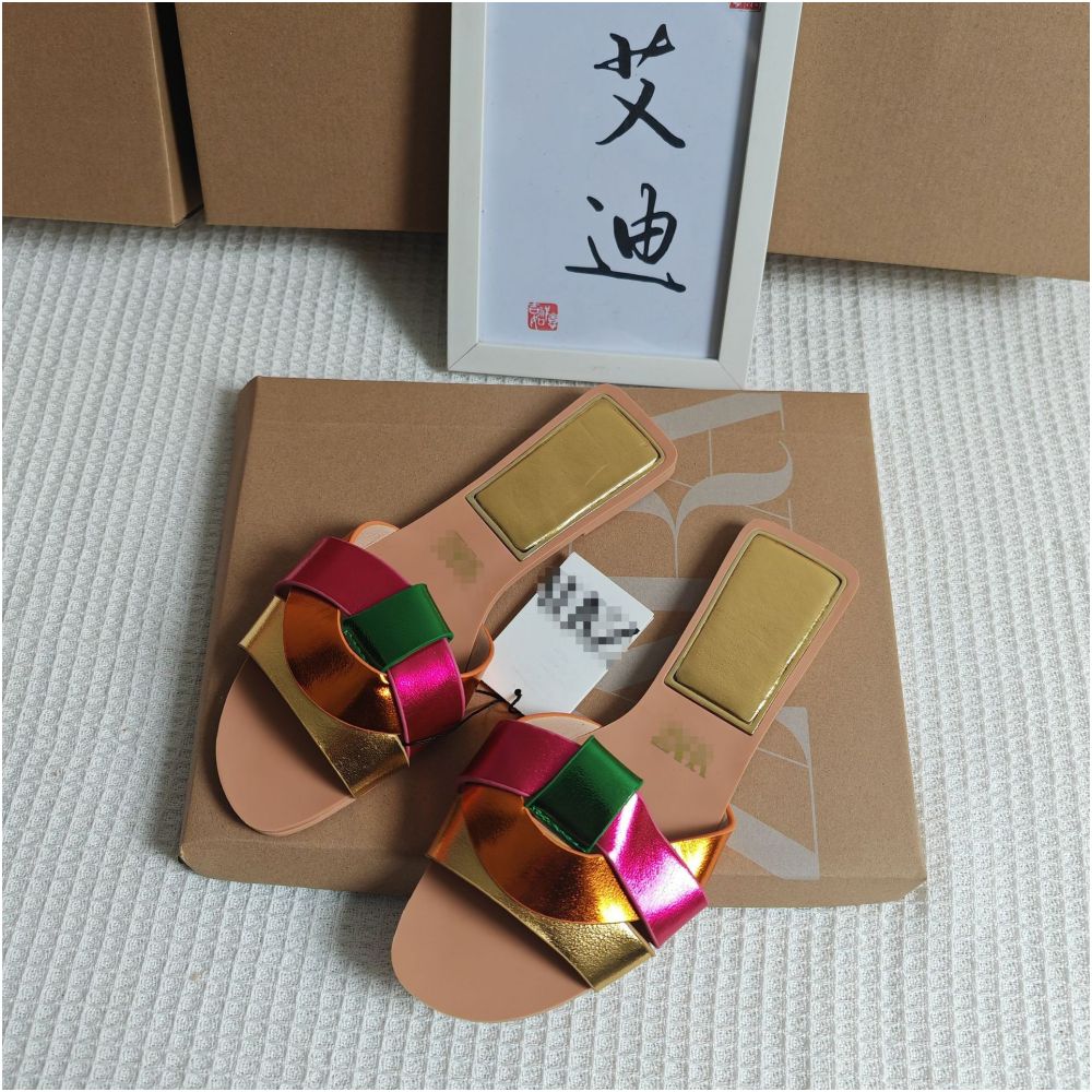 International Station Foreign Trade European and American New Style ZAR Original Single piece Women s Flat Slippers for Casual Wear