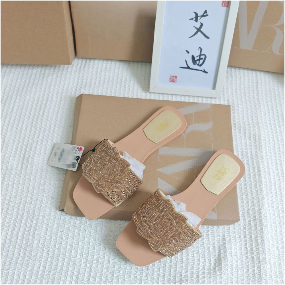 New cross border European and American style ZAR rhinestone fashion flat sandals one strap sandals for women