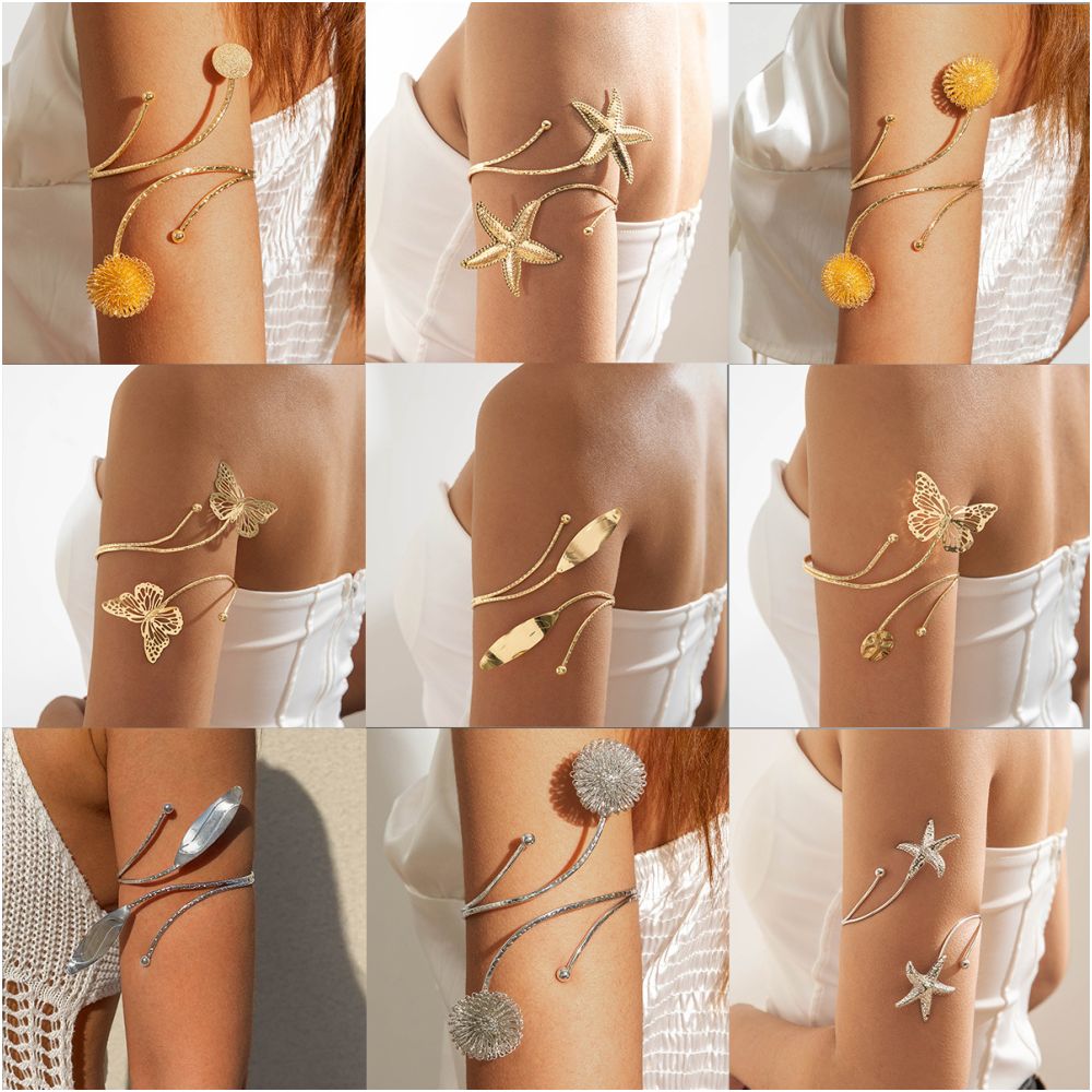 European and American style cross border jewelry minimalist starfish arm bracelet with a butterfly shaped open design women s bracelet image 0